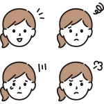 Various Facial Expressions Female SVG Icon